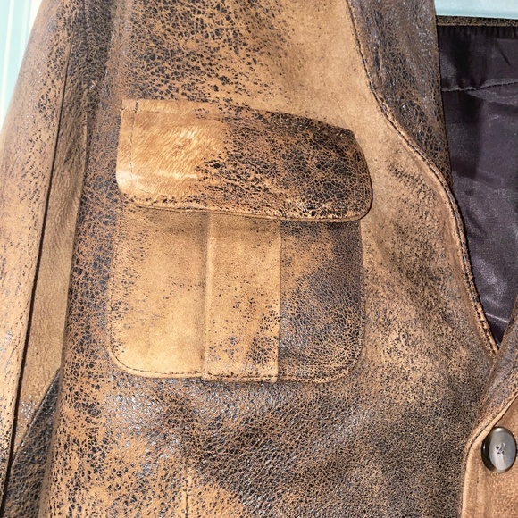 Men’s Bespoke Custom Brown/Caramel Soft Leather Suede Blazer - Picture 10 of 13